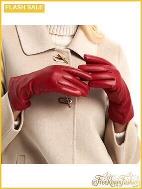 Nappa Lambskin Leather Gloves Cashmere Lined Touchscreen